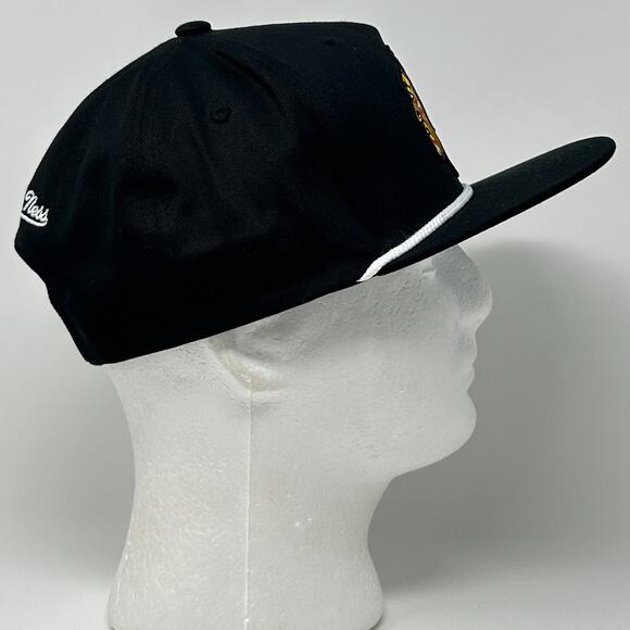 Chicago Blackhawks Hat Cap Black Mitchell & Ness Snapback Rope Roping Corded NHL - Picture 7 of 10